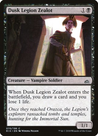 Dusk Legion Zealot [Rivals of Ixalan] | Jomio and Rueliete's Cards and Comics