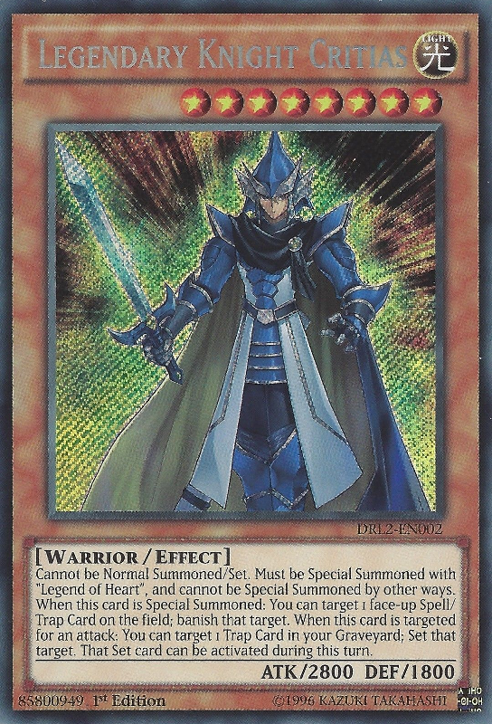 Legendary Knight Critias [DRL2-EN002] Secret Rare | Jomio and Rueliete's Cards and Comics