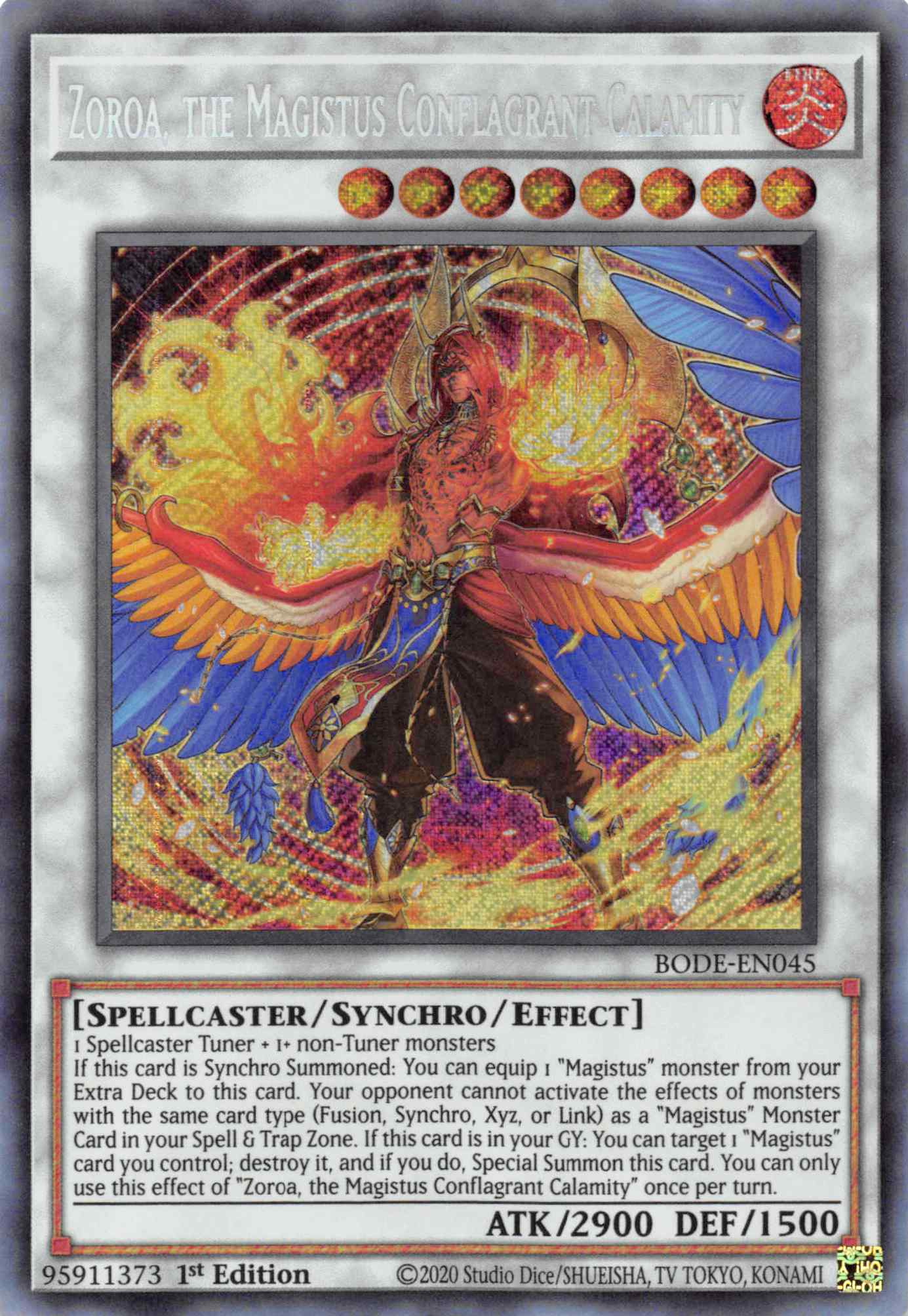 Zoroa, the Magistus Conflagrant Calamity [BODE-EN045] Secret Rare | Jomio and Rueliete's Cards and Comics