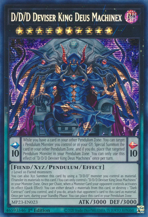 D/D/D Deviser King Deus Machinex [MP23-EN023] Prismatic Secret Rare | Jomio and Rueliete's Cards and Comics