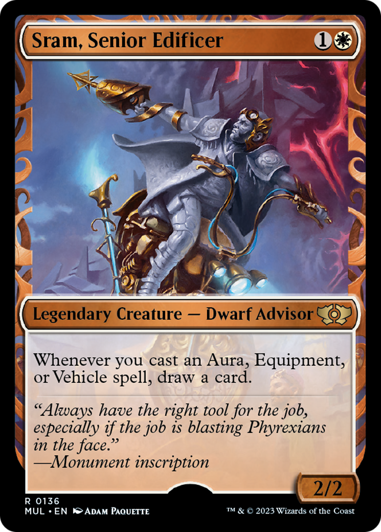 Sram, Senior Edificer (Halo Foil) [Multiverse Legends] | Jomio and Rueliete's Cards and Comics
