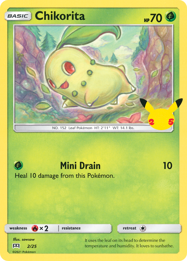 Chikorita (2/25) [McDonald's 25th Anniversary] | Jomio and Rueliete's Cards and Comics