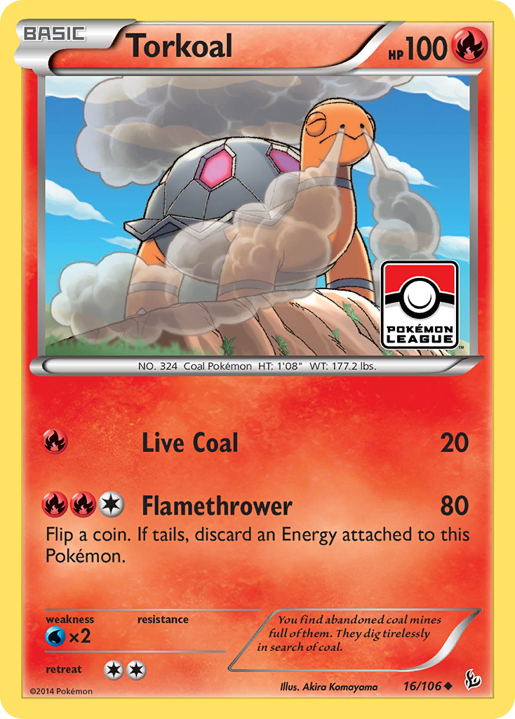 Torkoal (16/106) [XY: Flashfire] | Jomio and Rueliete's Cards and Comics