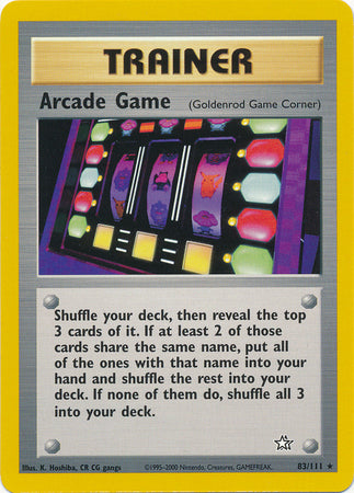 Arcade Game (83/111) [Neo Genesis Unlimited] | Jomio and Rueliete's Cards and Comics