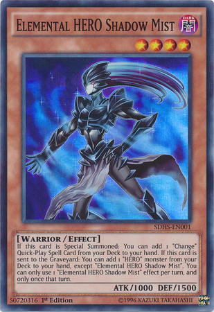 Elemental HERO Shadow Mist [SDHS-EN001] Super Rare | Jomio and Rueliete's Cards and Comics