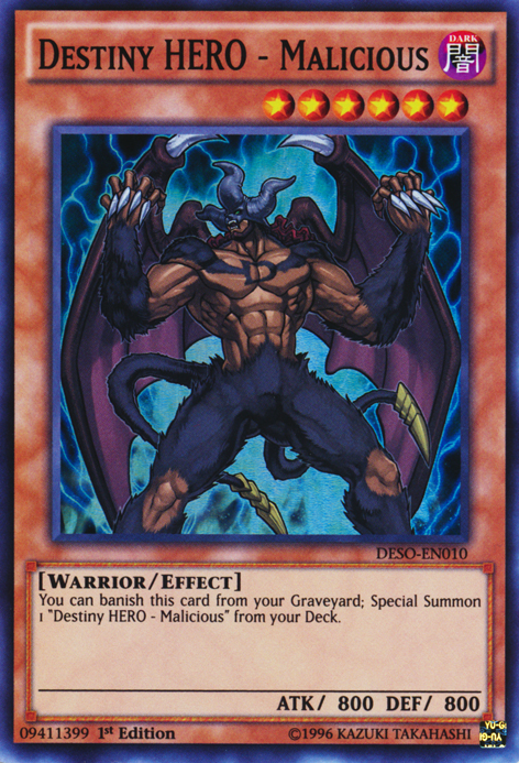 Destiny HERO - Malicious [DESO-EN010] Super Rare | Jomio and Rueliete's Cards and Comics