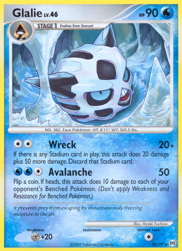 Glalie (18/99) [Platinum: Arceus] | Jomio and Rueliete's Cards and Comics