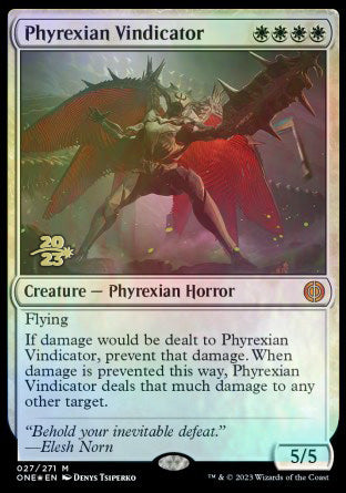 Phyrexian Vindicator [Phyrexia: All Will Be One Prerelease Promos] | Jomio and Rueliete's Cards and Comics
