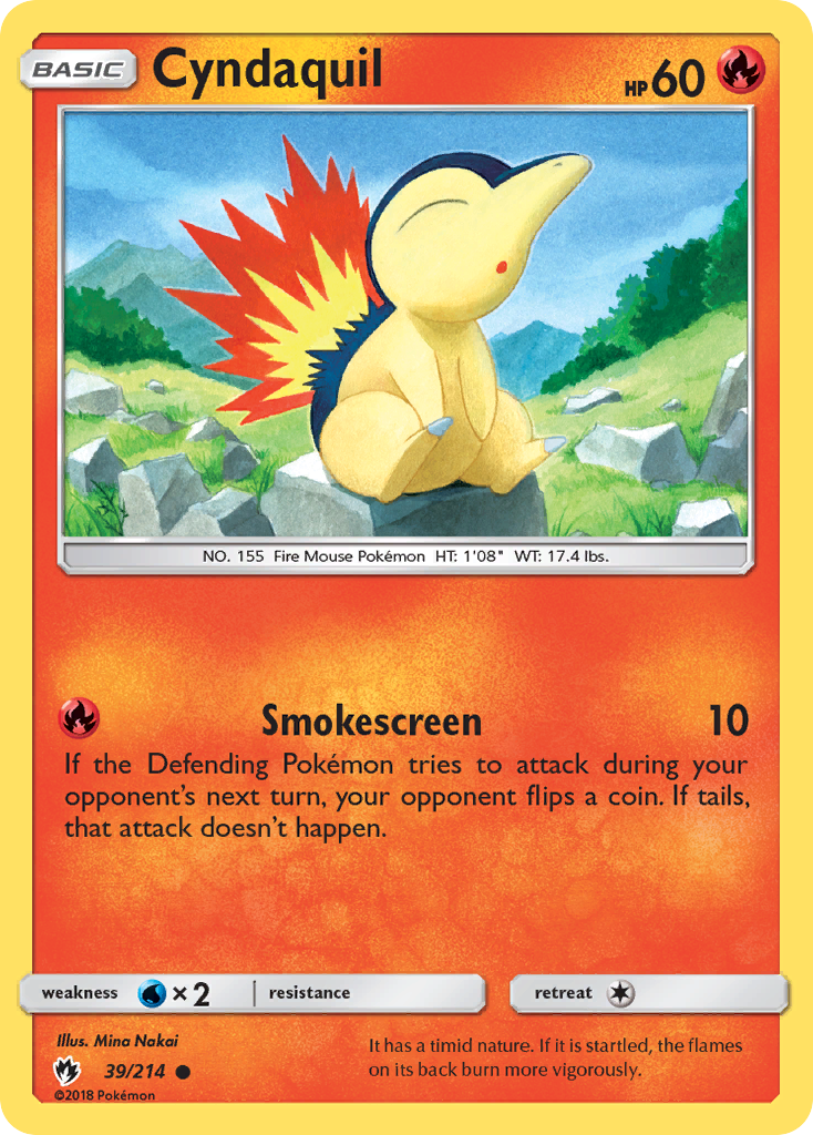 Cyndaquil (39/214) [Sun & Moon: Lost Thunder] | Jomio and Rueliete's Cards and Comics