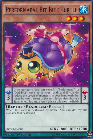 Performapal Bit Bite Turtle [BOSH-EN005] Common | Jomio and Rueliete's Cards and Comics