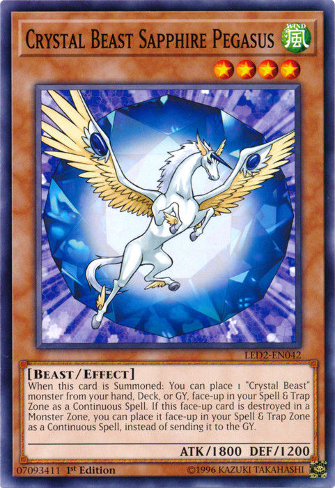 Crystal Beast Sapphire Pegasus [LED2-EN042] Common | Jomio and Rueliete's Cards and Comics