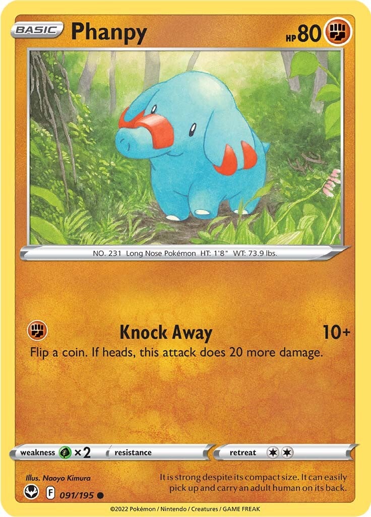 Phanpy (091/195) [Sword & Shield: Silver Tempest] | Jomio and Rueliete's Cards and Comics