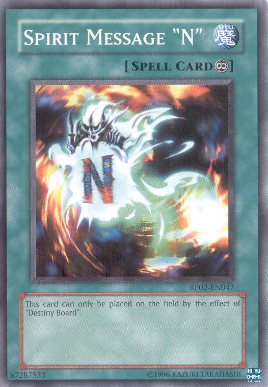 Spirit Message "N" [RP02-EN047] Common | Jomio and Rueliete's Cards and Comics