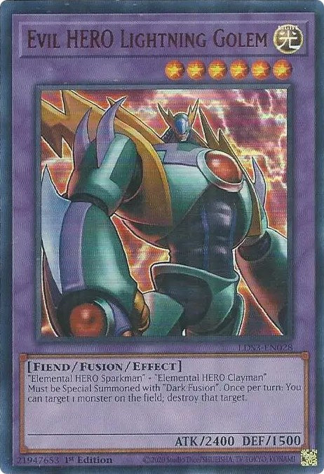 Evil HERO Lightning Golem (Red) [LDS3-EN028] Ultra Rare | Jomio and Rueliete's Cards and Comics