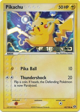 Pikachu (60/106) (Stamped) [EX: Emerald] | Jomio and Rueliete's Cards and Comics