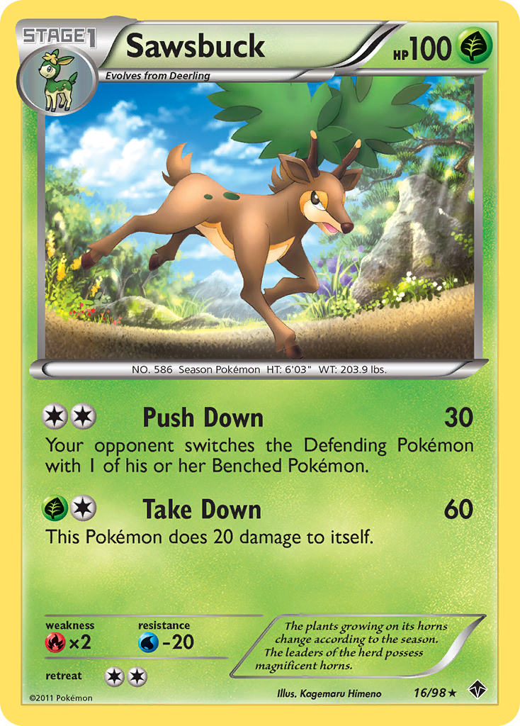 Sawsbuck (16/98) [Black & White: Emerging Powers] | Jomio and Rueliete's Cards and Comics