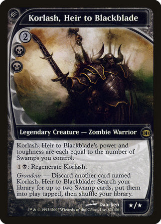 Korlash, Heir to Blackblade [Future Sight] | Jomio and Rueliete's Cards and Comics
