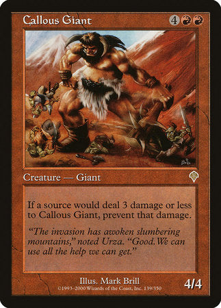 Callous Giant [Invasion] | Jomio and Rueliete's Cards and Comics