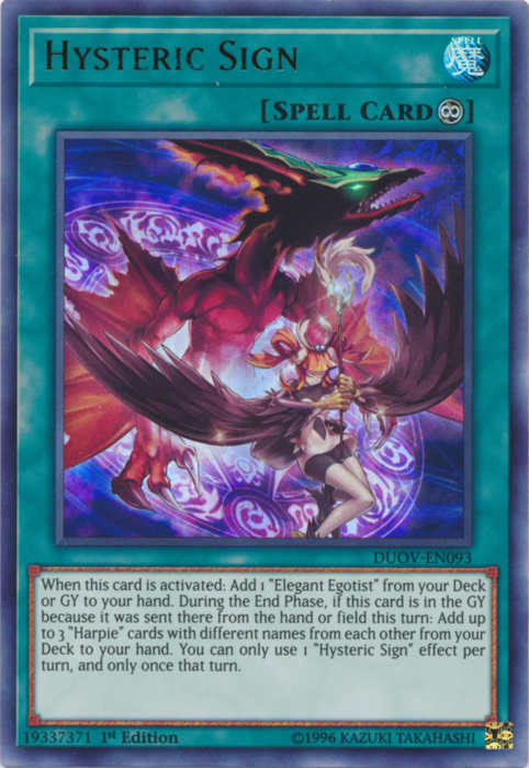 Hysteric Sign [DUOV-EN093] Ultra Rare | Jomio and Rueliete's Cards and Comics