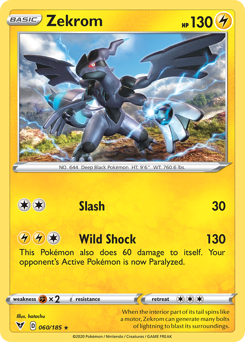 Zekrom (060/185) [Sword & Shield: Vivid Voltage] | Jomio and Rueliete's Cards and Comics