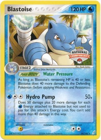 Blastoise (14/100) (National Championship Promo) [EX: Crystal Guardians] | Jomio and Rueliete's Cards and Comics