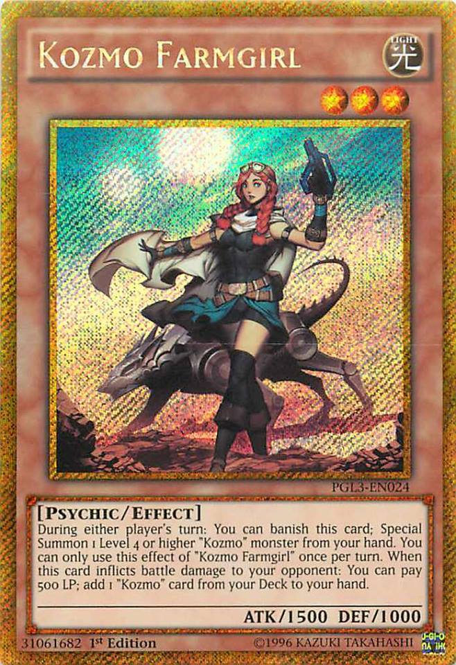 Kozmo Farmgirl [PGL3-EN024] Gold Secret Rare | Jomio and Rueliete's Cards and Comics