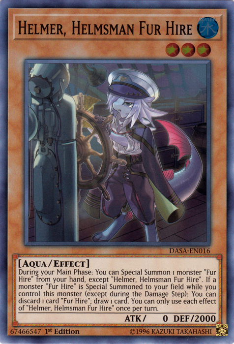 Helmer, Helmsman Fur Hire [DASA-EN016] Super Rare | Jomio and Rueliete's Cards and Comics