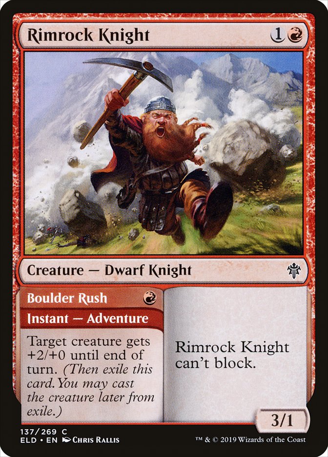 Rimrock Knight // Boulder Rush [Throne of Eldraine] | Jomio and Rueliete's Cards and Comics