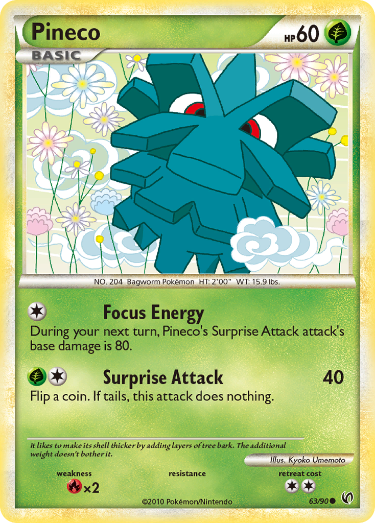 Pineco (63/90) [HeartGold & SoulSilver: Undaunted] | Jomio and Rueliete's Cards and Comics