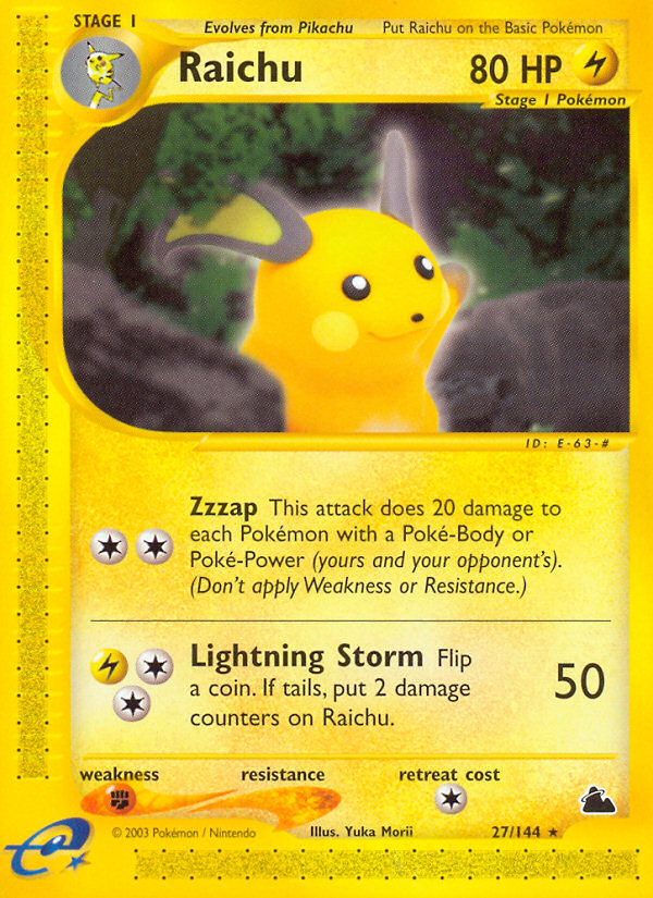 Raichu (27/144) [Skyridge] | Jomio and Rueliete's Cards and Comics