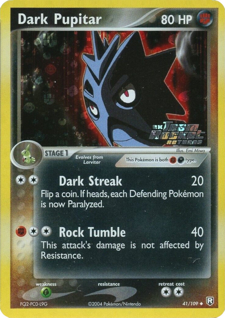 Dark Pupitar (41/109) (Stamped) [EX: Team Rocket Returns] | Jomio and Rueliete's Cards and Comics