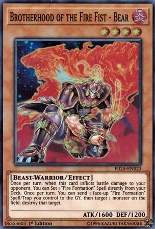 Brotherhood of the Fire Fist - Bear [FIGA-EN023] Super Rare | Jomio and Rueliete's Cards and Comics