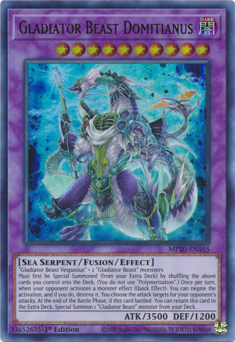 Gladiator Beast Domitianus [MP20-EN165] Ultra Rare | Jomio and Rueliete's Cards and Comics