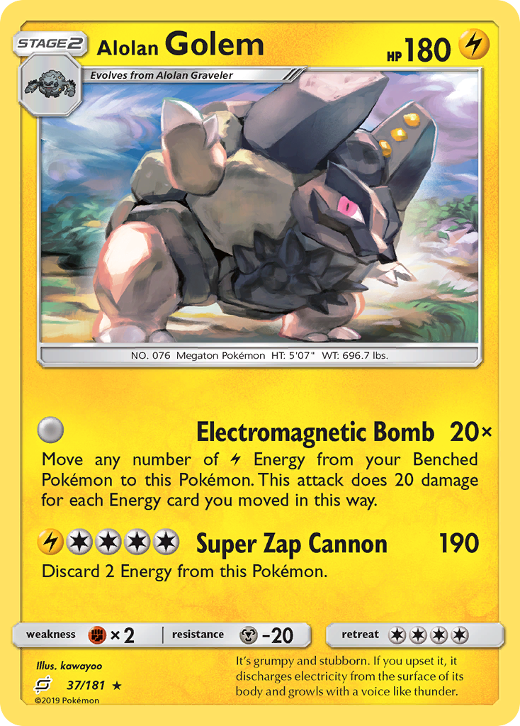 Alolan Golem (37/181) [Sun & Moon: Team Up] | Jomio and Rueliete's Cards and Comics