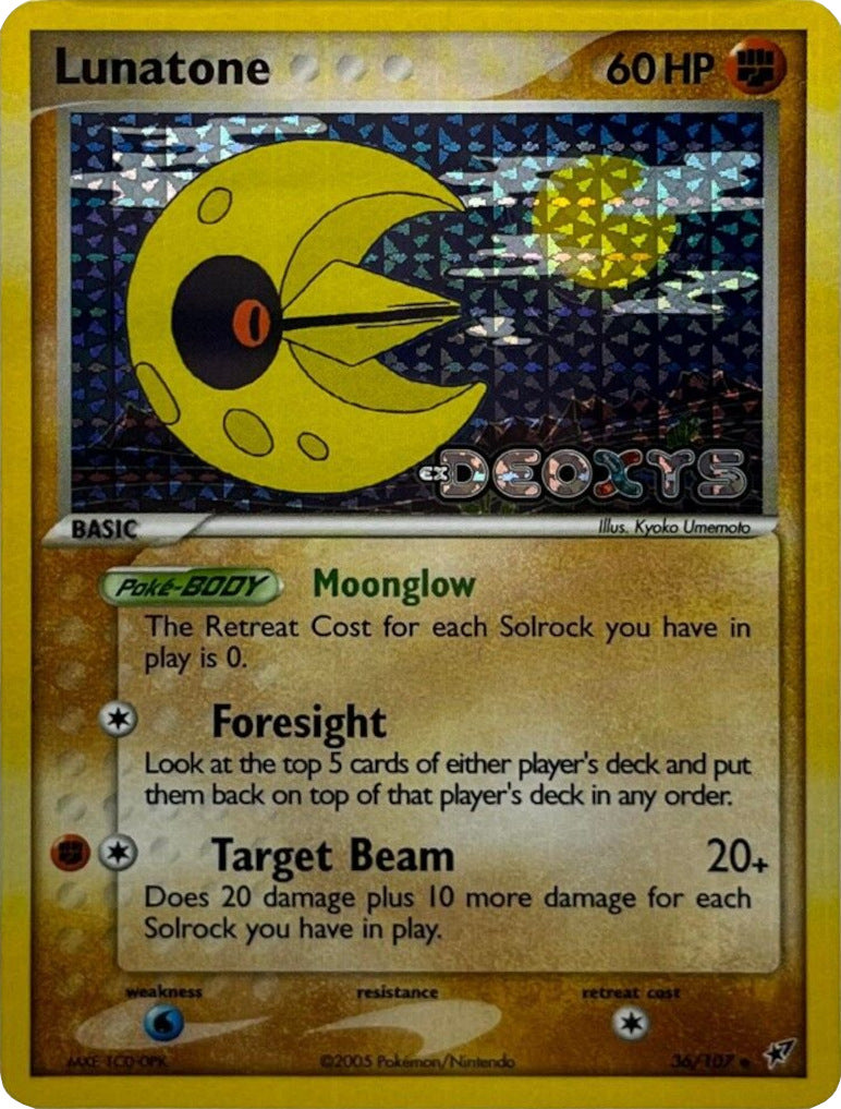 Lunatone (36/107) (Stamped) [EX: Deoxys] | Jomio and Rueliete's Cards and Comics