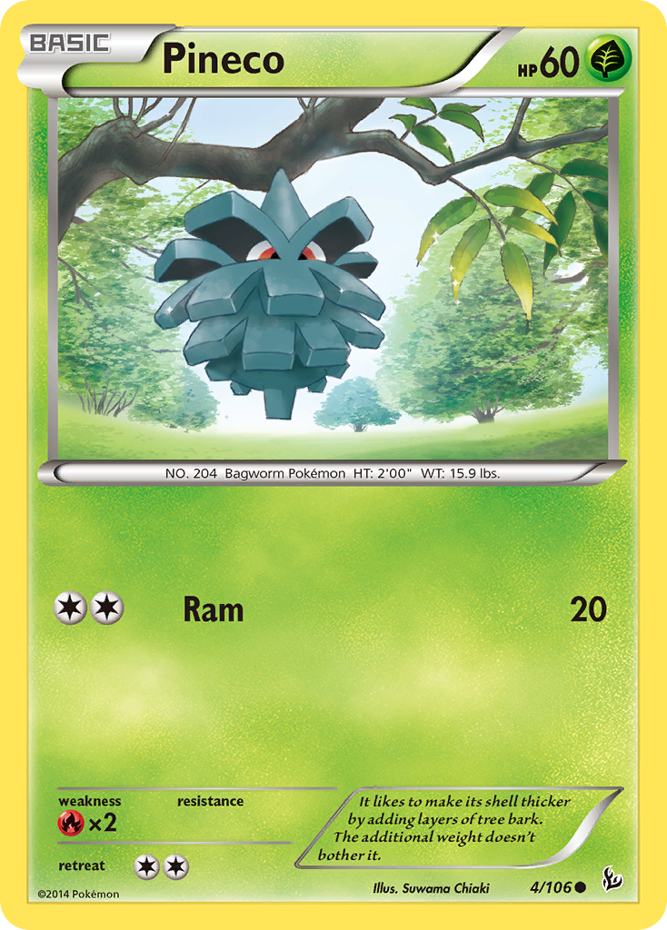 Pineco (4/106) [XY: Flashfire] | Jomio and Rueliete's Cards and Comics