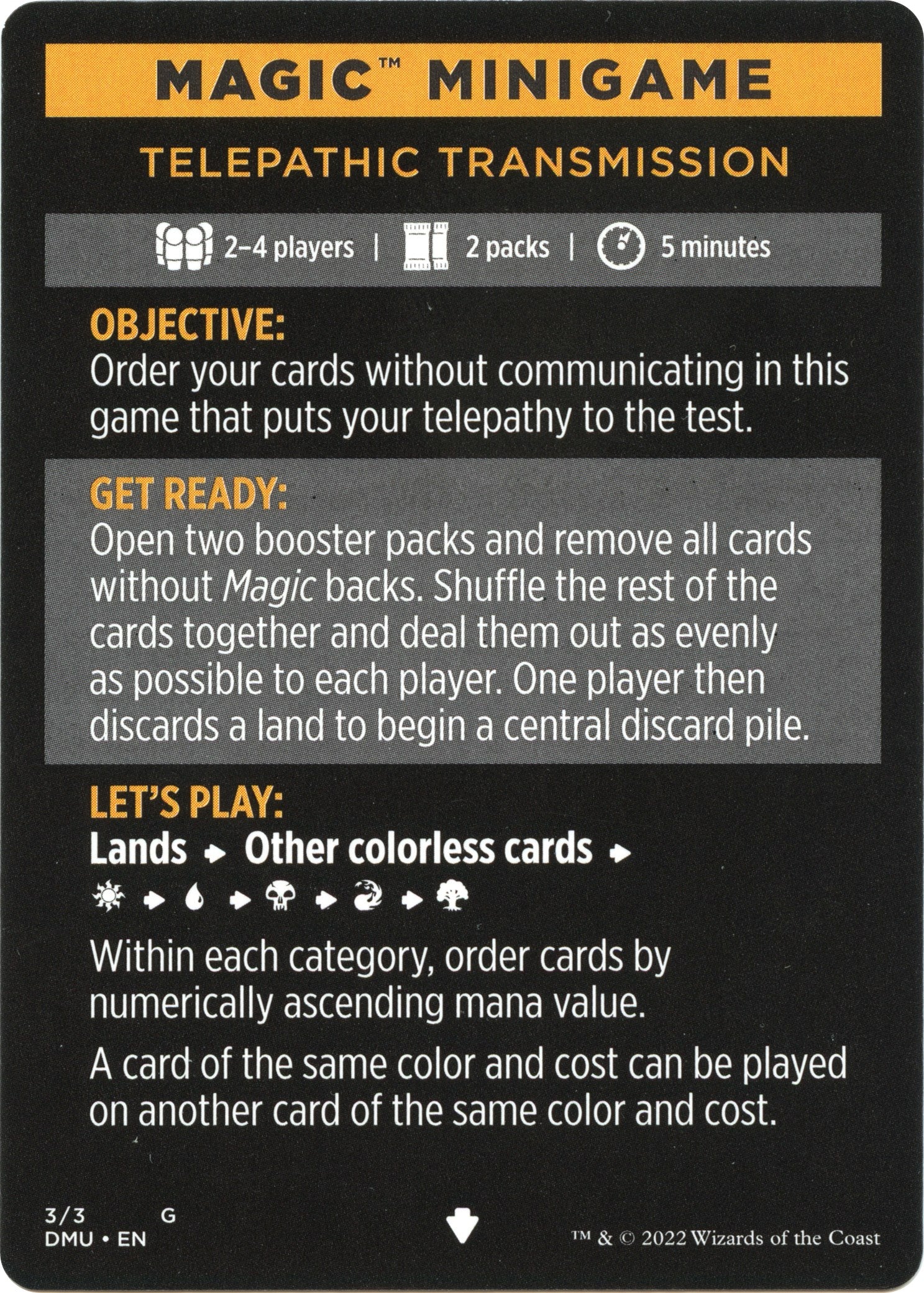 Telepathic Transmission (Magic Minigame) [Dominaria United Minigame] | Jomio and Rueliete's Cards and Comics