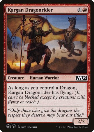 Kargan Dragonrider [Core Set 2019] | Jomio and Rueliete's Cards and Comics