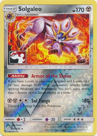 Solgaleo (142/236) (Pokemon Club Special Print) [Sun & Moon: Cosmic Eclipse] | Jomio and Rueliete's Cards and Comics