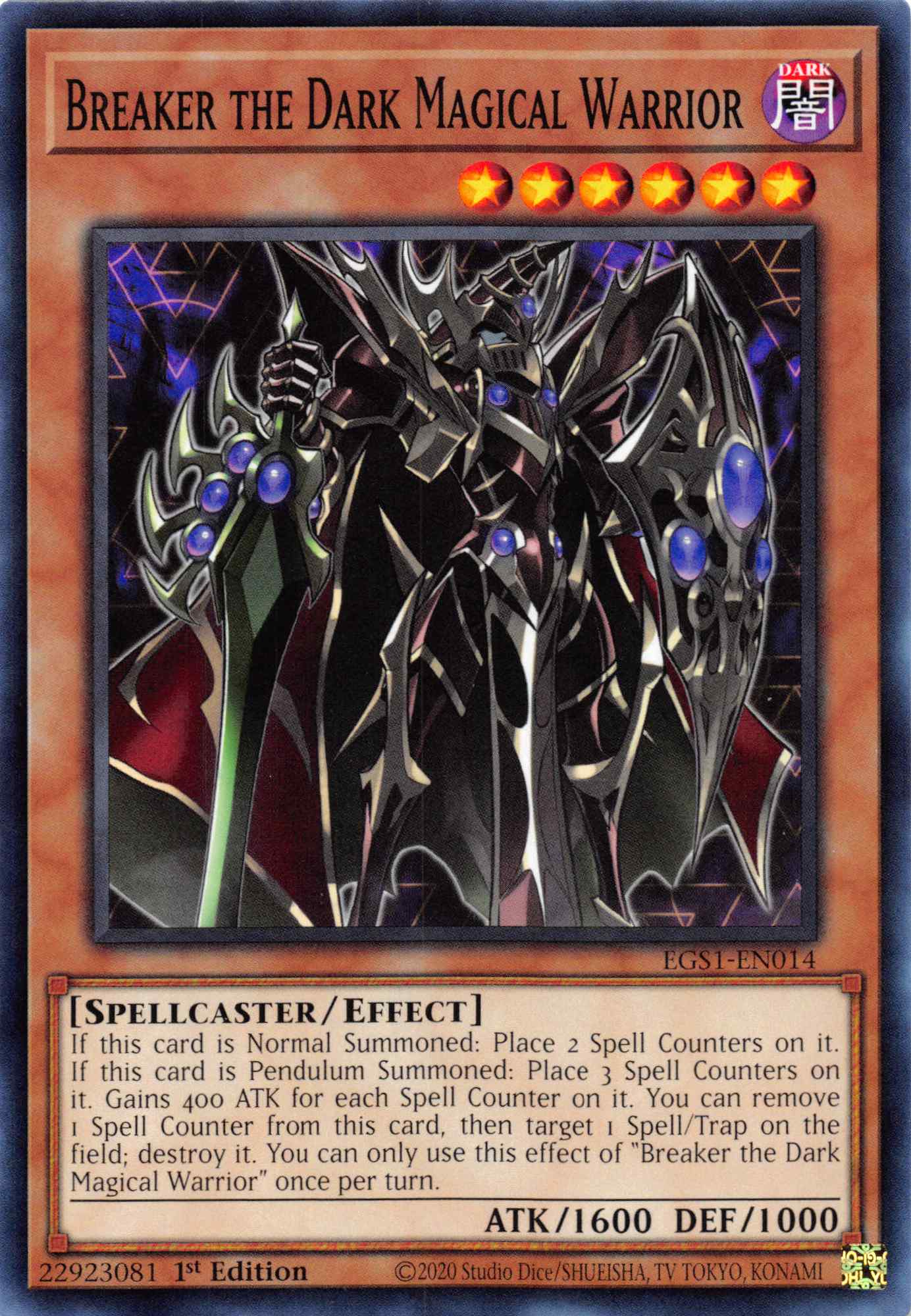 Breaker the Dark Magical Warrior [EGS1-EN014] Common | Jomio and Rueliete's Cards and Comics