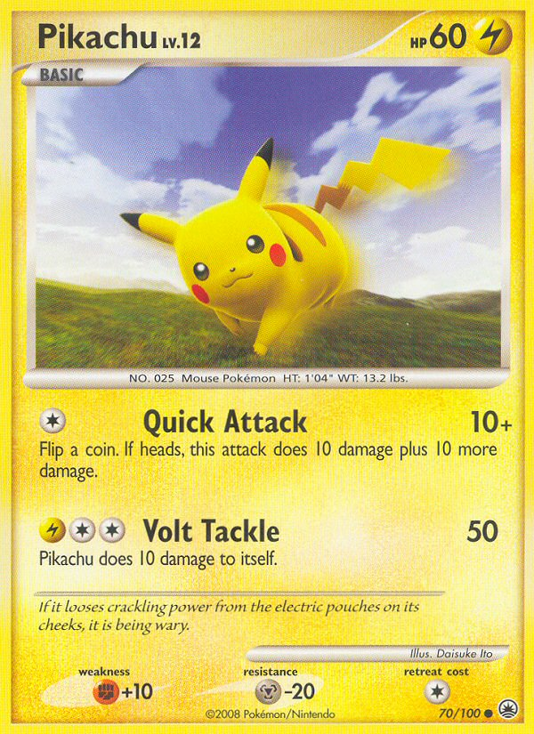 Pikachu (70/100) [Diamond & Pearl: Majestic Dawn] | Jomio and Rueliete's Cards and Comics