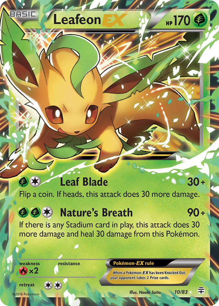 Leafeon EX (10/83) [XY: Generations] | Jomio and Rueliete's Cards and Comics