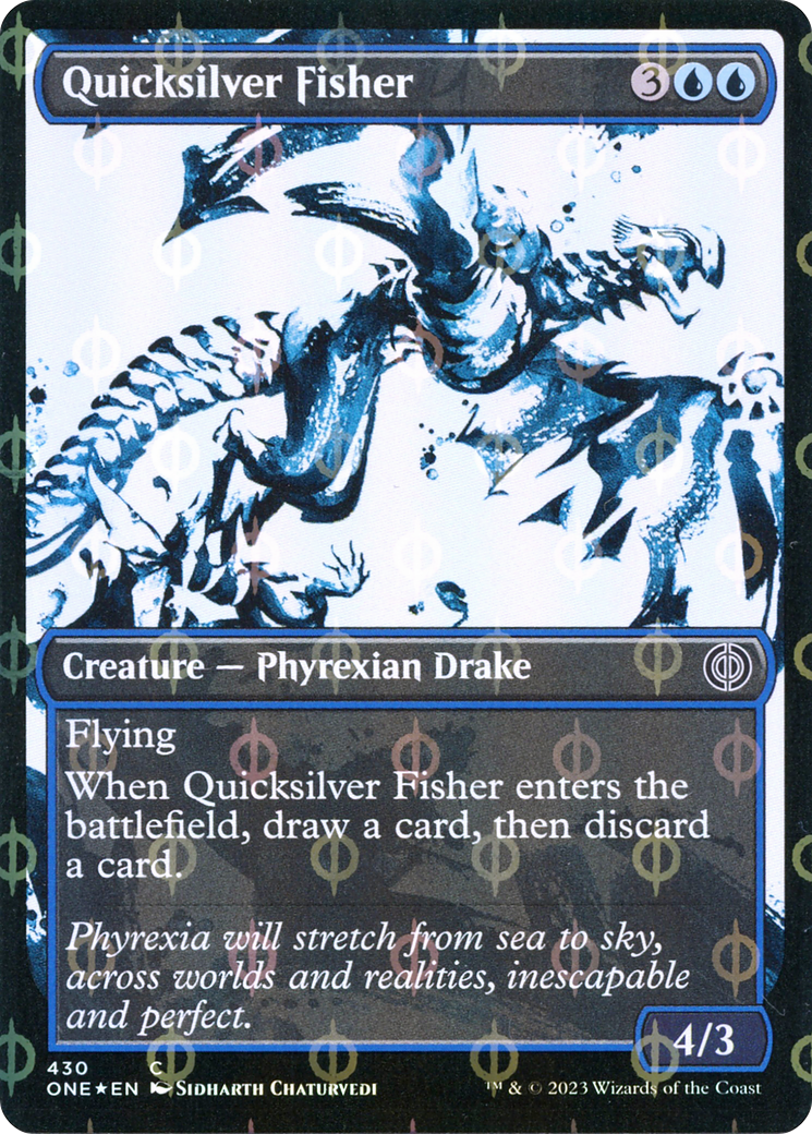 Quicksilver Fisher (Showcase Ichor Step-and-Compleat Foil) [Phyrexia: All Will Be One] | Jomio and Rueliete's Cards and Comics