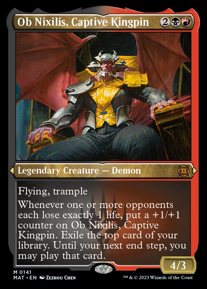 Ob Nixilis, Captive Kingpin (Foil Etched) [March of the Machine: The Aftermath] | Jomio and Rueliete's Cards and Comics