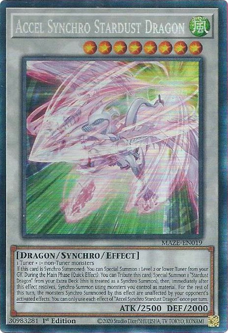 Accel Synchro Stardust Dragon [MAZE-EN019] Collector's Rare | Jomio and Rueliete's Cards and Comics