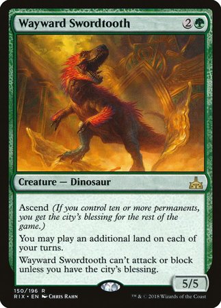 Wayward Swordtooth [Rivals of Ixalan] | Jomio and Rueliete's Cards and Comics