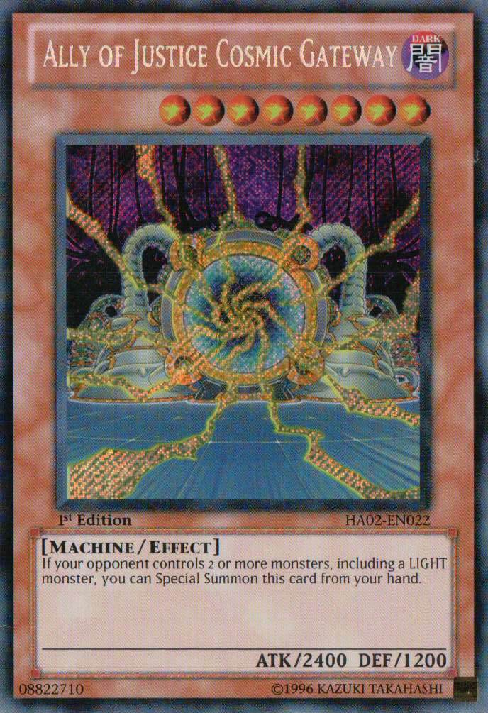 Ally of Justice Cosmic Gateway [HA02-EN022] Secret Rare | Jomio and Rueliete's Cards and Comics