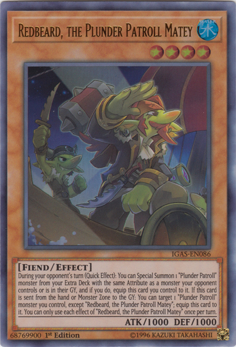 Redbeard, the Plunder Patroll Matey [IGAS-EN086] Ultra Rare | Jomio and Rueliete's Cards and Comics