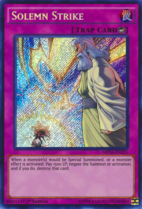 Solemn Strike [MP16-EN231] Secret Rare | Jomio and Rueliete's Cards and Comics