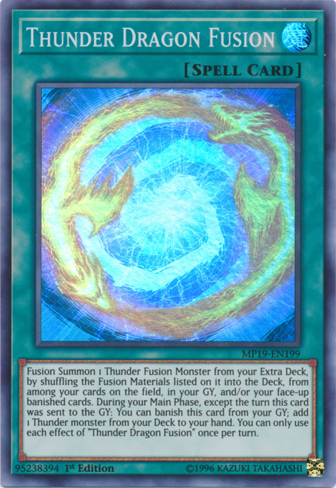 Thunder Dragon Fusion [MP19-EN199] Super Rare | Jomio and Rueliete's Cards and Comics